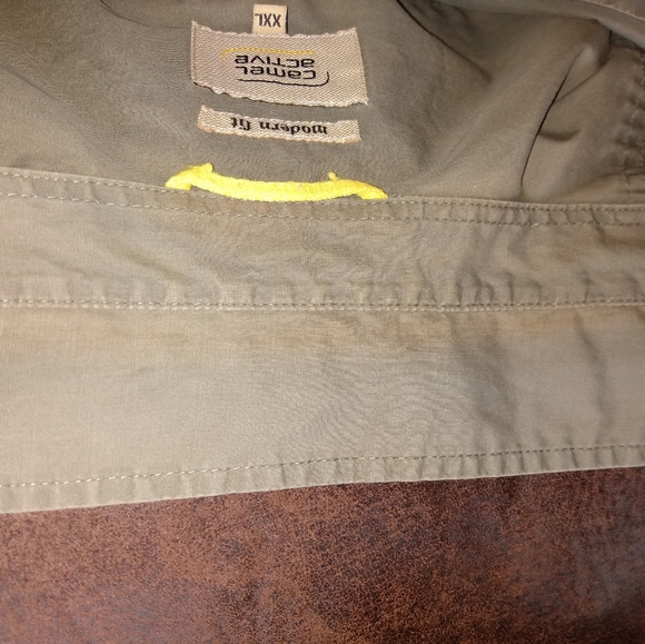 CAMEL ACTIVE Shirt Men XXL Short Sleeve Olive Green 100% Cotton - Picture 13 of 14